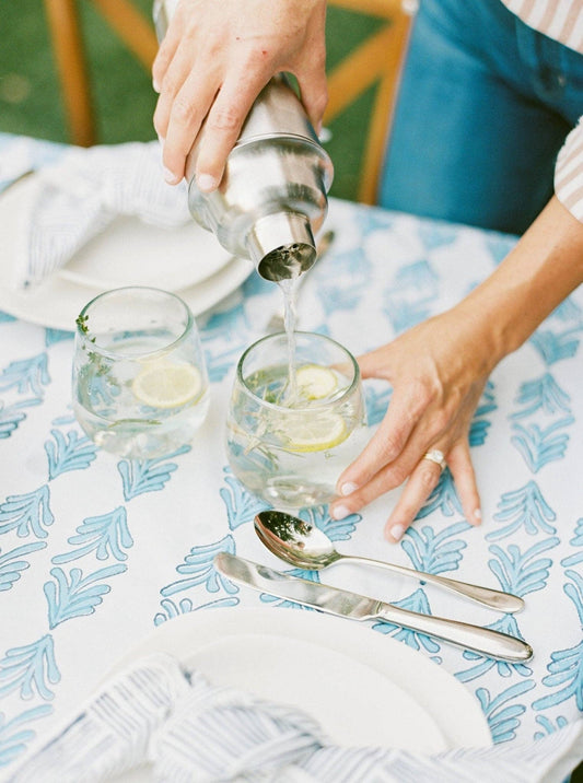 Mended - Table Throw - Palmetto, Uniform Blue & Navy