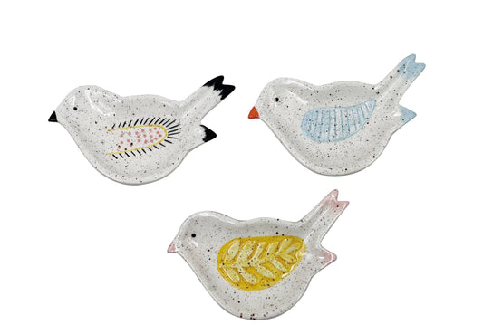 Ceramic Bird Mahjong Dice Dish