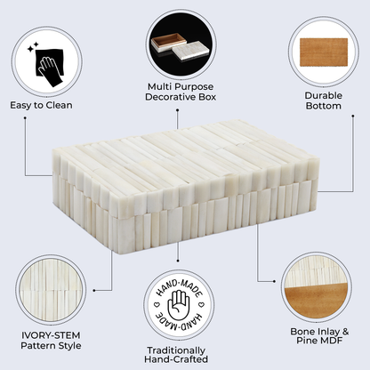 Mahjong Trinket Box -  Ivory Stem White